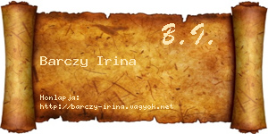 Barczy Irina névjegykártya